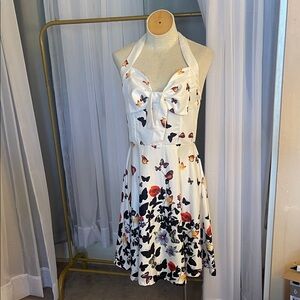 Elegant Floral Halter Dress